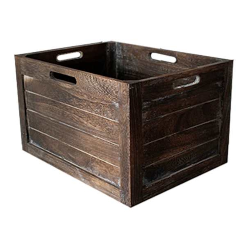 Brown Wooden Storage Crate, Large