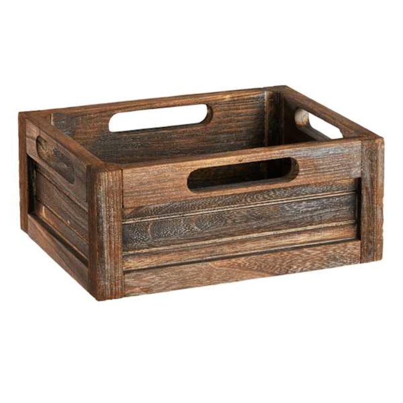 Brown Wooden Storage Crate, Small