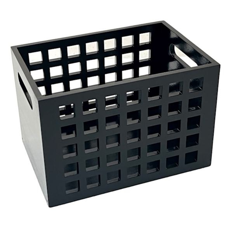 Crosby St. Holden Black Wooden Storage Crate, Extra Small