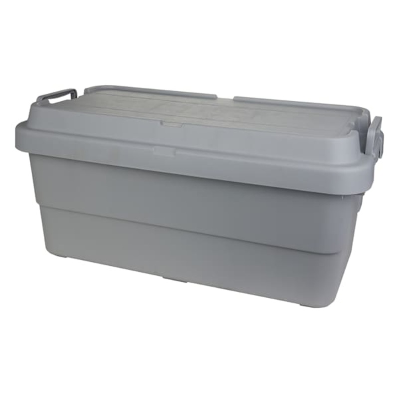 Matte Grey Tote with Lock Latches, Large