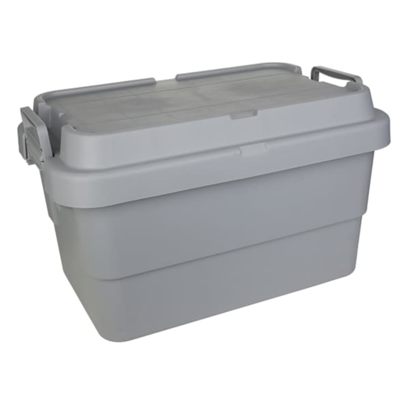 Matte Grey Tote with Lock Latches, Medium