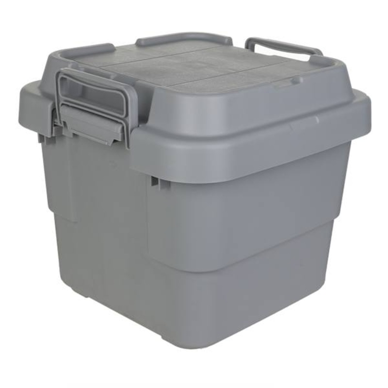 Matte Grey Tote with Lock Latches, Small