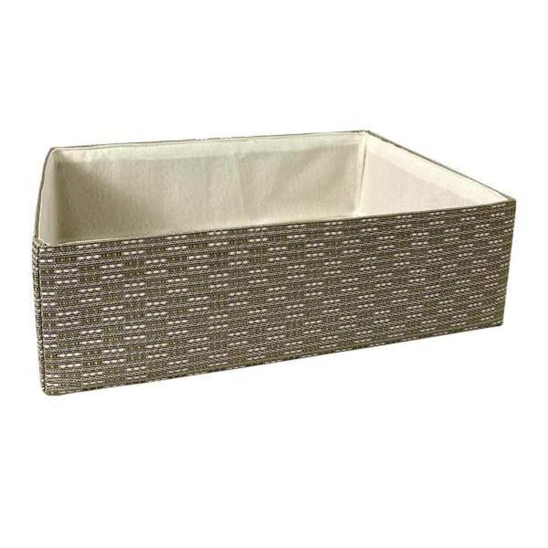 Metallic Grey Storage Basket, Medium