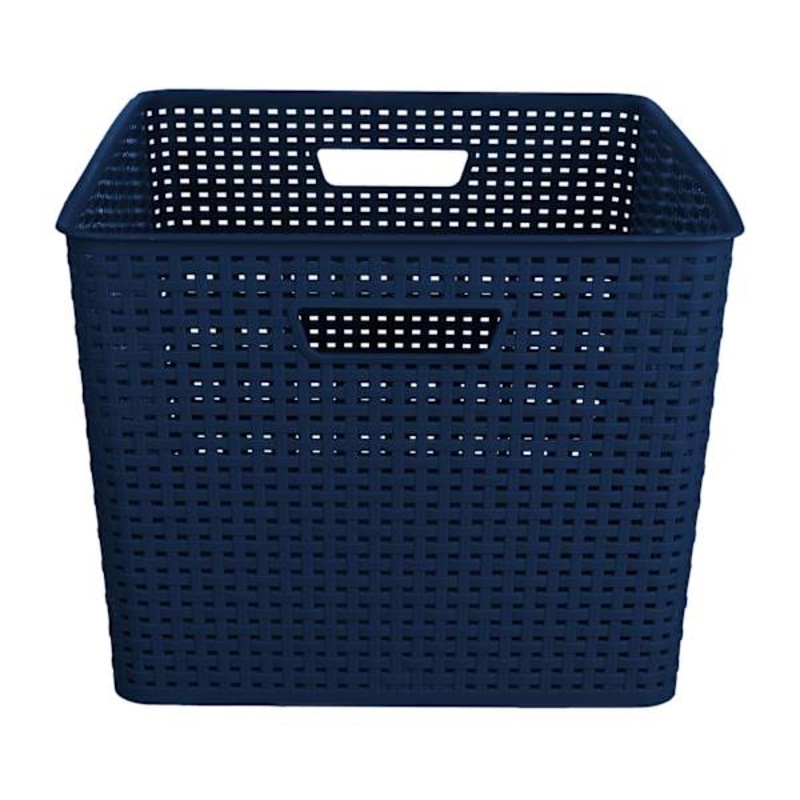 Navy Blue Crossover Weave Storage Basket, XX-Large
