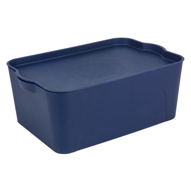 Navy Peony Storage Container, Medium