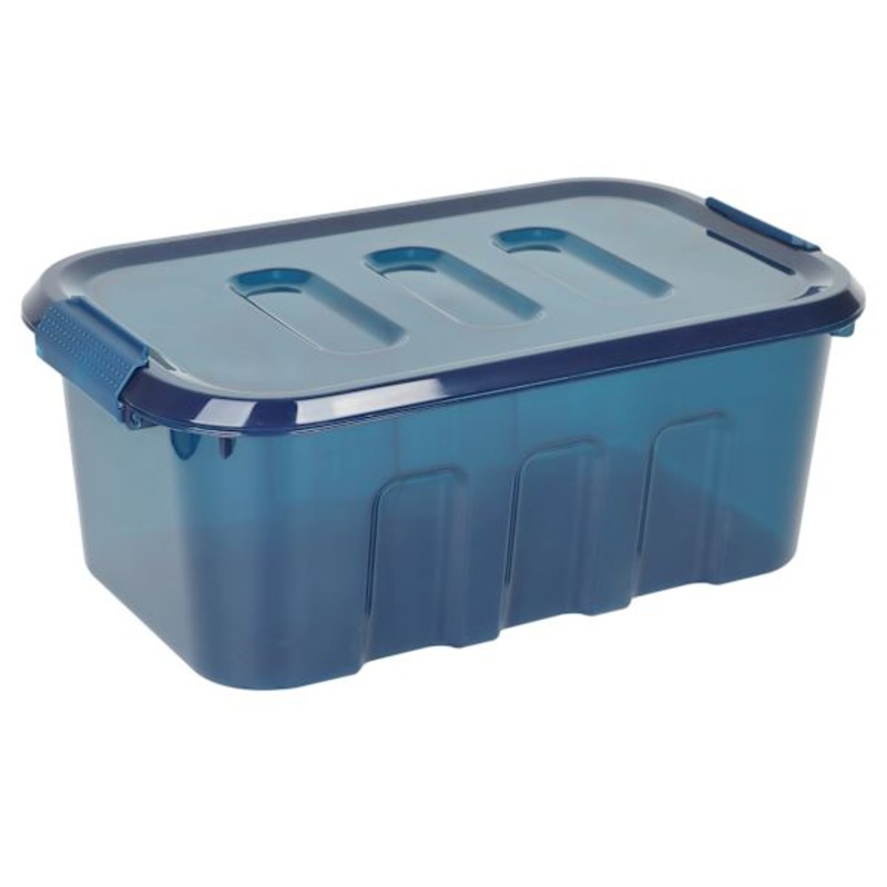 Navy Storage Tote with Latch, 12l