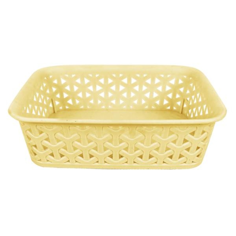 Pale Yellow Y-Weave Storage Basket, Extra Small