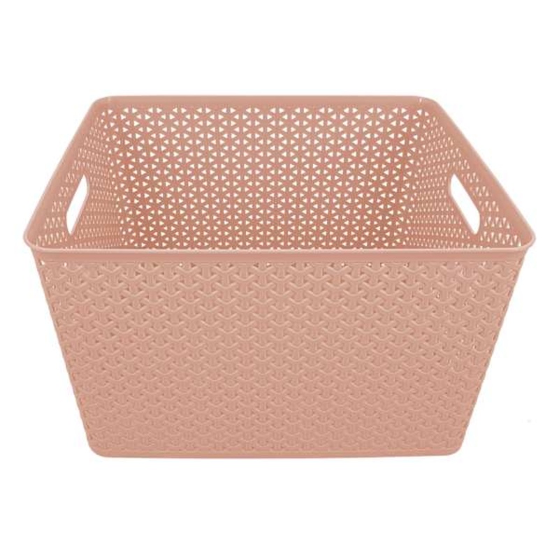 Pink Y-Weave Storage Basket, Medium