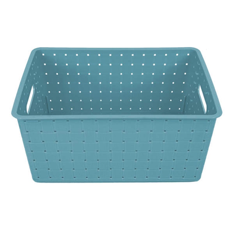 Tiny Dreamers Angel Blue Strap Design Weave Storage Basket, Small