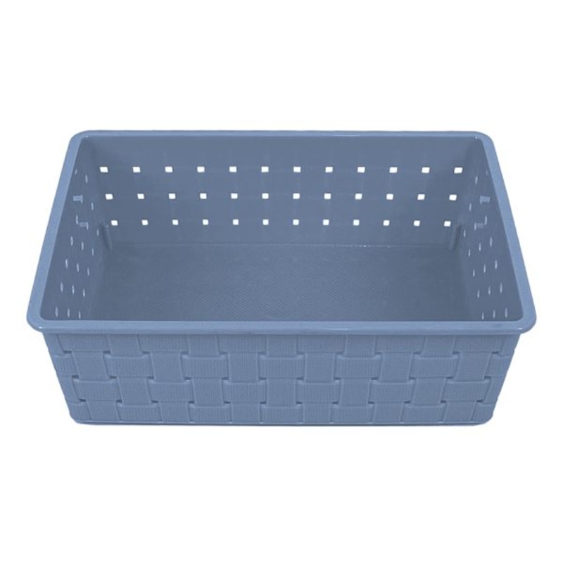 Tiny Dreamers Strap Design Weave Basket, Cerulean