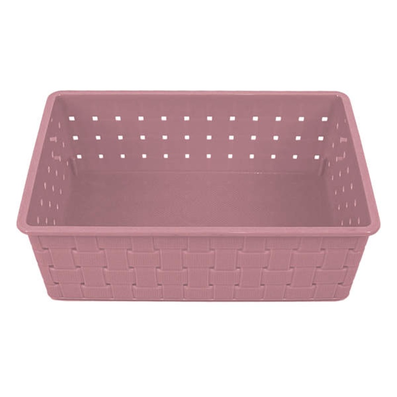 Tiny Dreamers Strap Design Weave Basket, Strawberry Cream