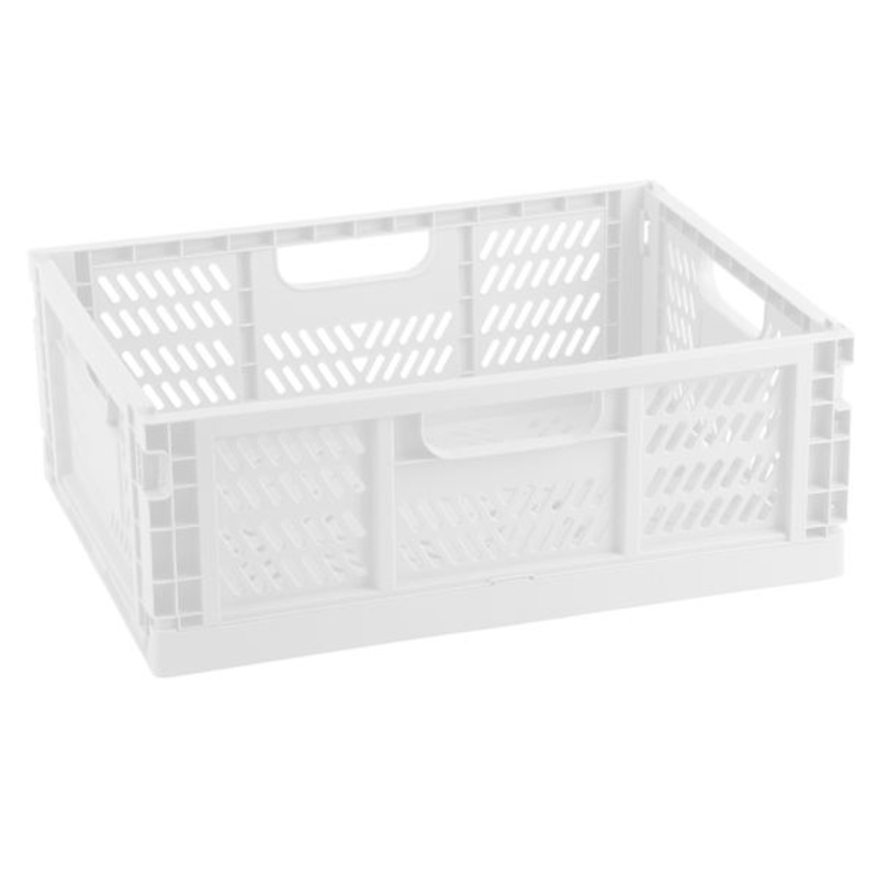 White Collapsible Storage Basket, 15l
