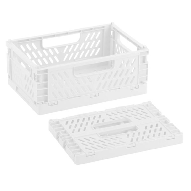 White Collapsible Storage Basket, Small