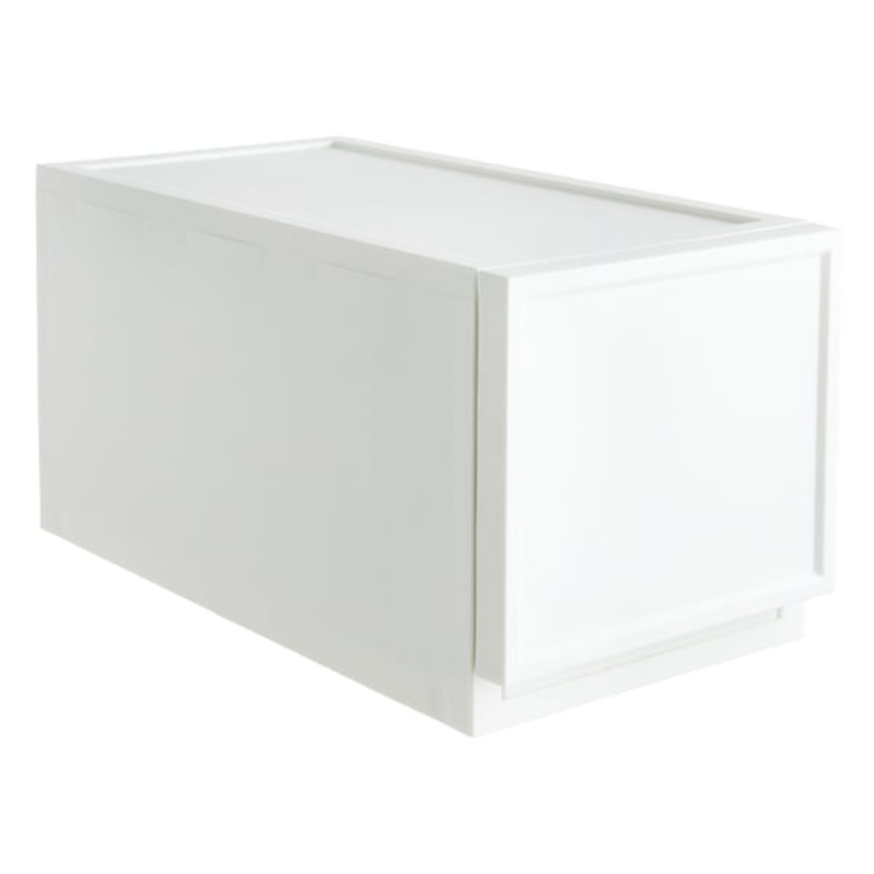 White Plastic Pull Out Storage Bin, Small