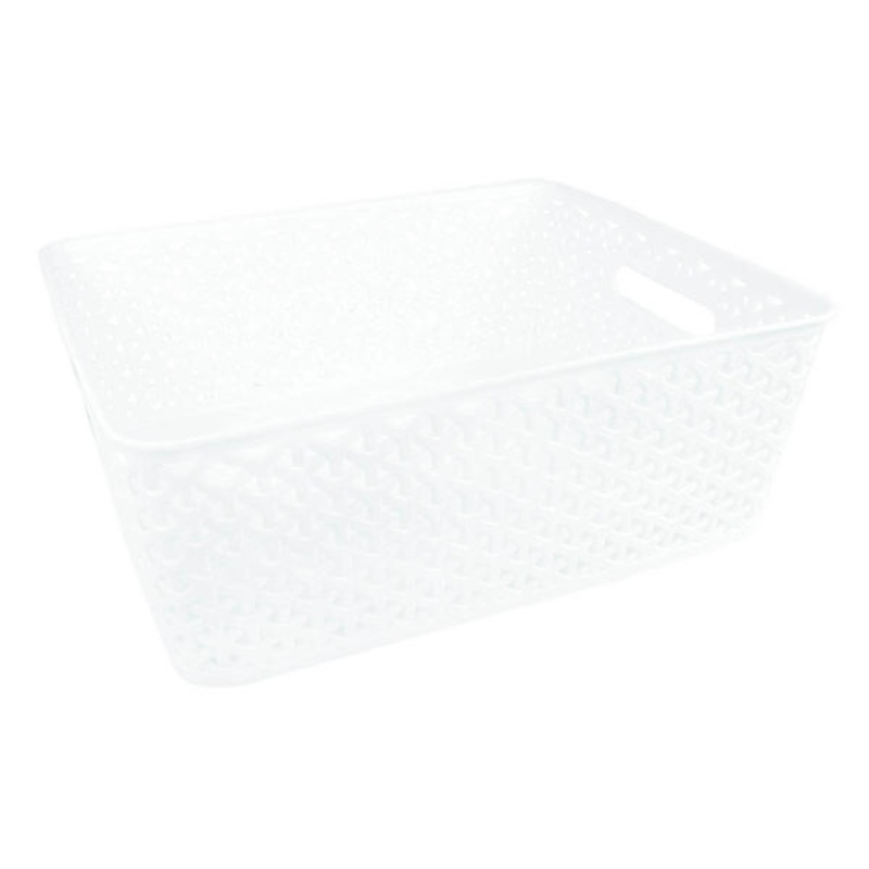 White Y-Weave Storage Basket, Medium