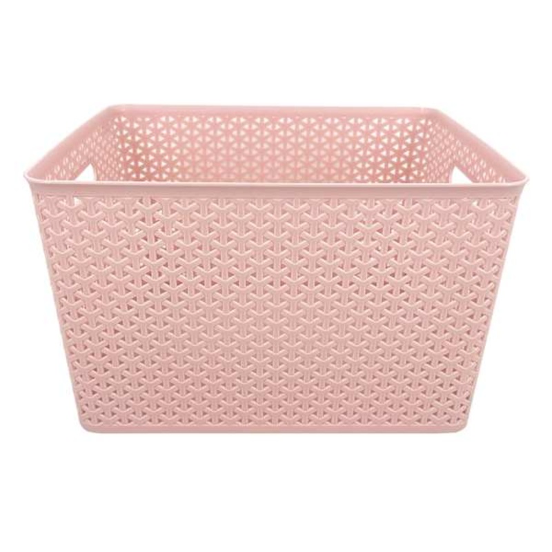 Y-Weave Blush Pink Storage Basket, Small