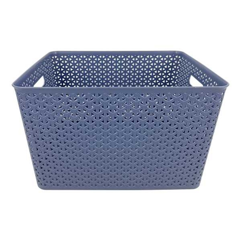 Y-Weave Navy Peony Storage Basket, Medium