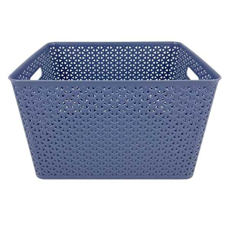 Y-Weave Navy Peony Storage Basket, Small