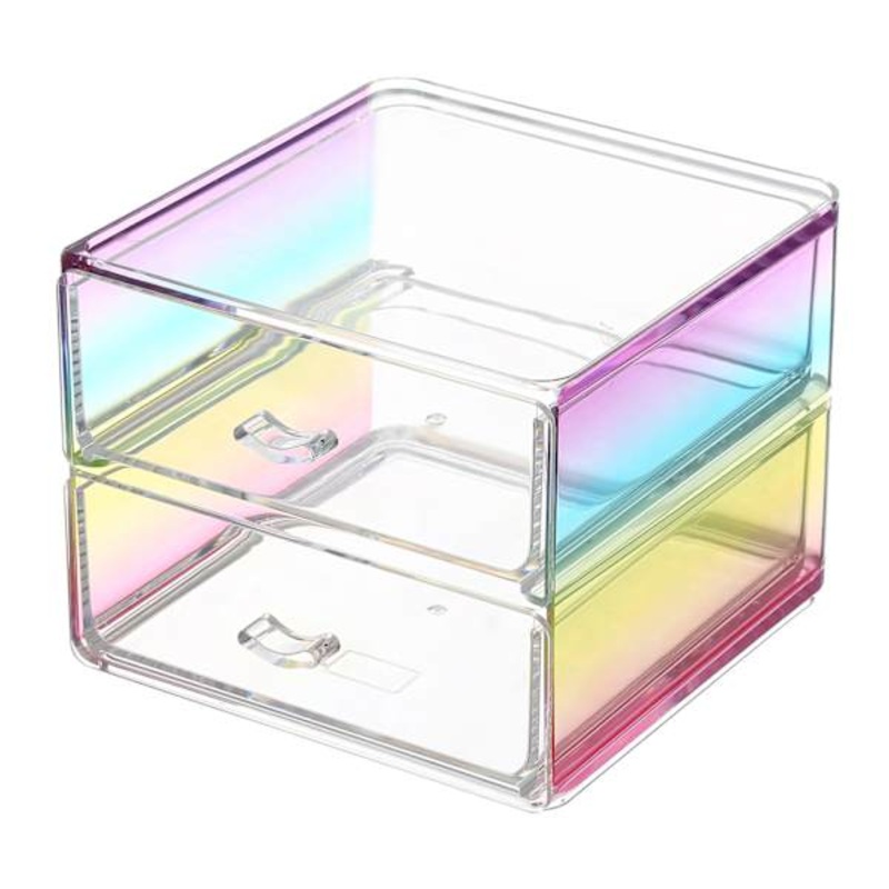 2-Drawer Rainbow Cosmetic Organizer