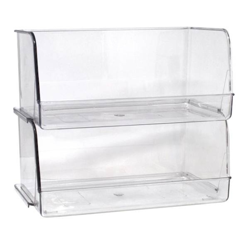 2-Piece Clear Stackable Storage Bin, Small