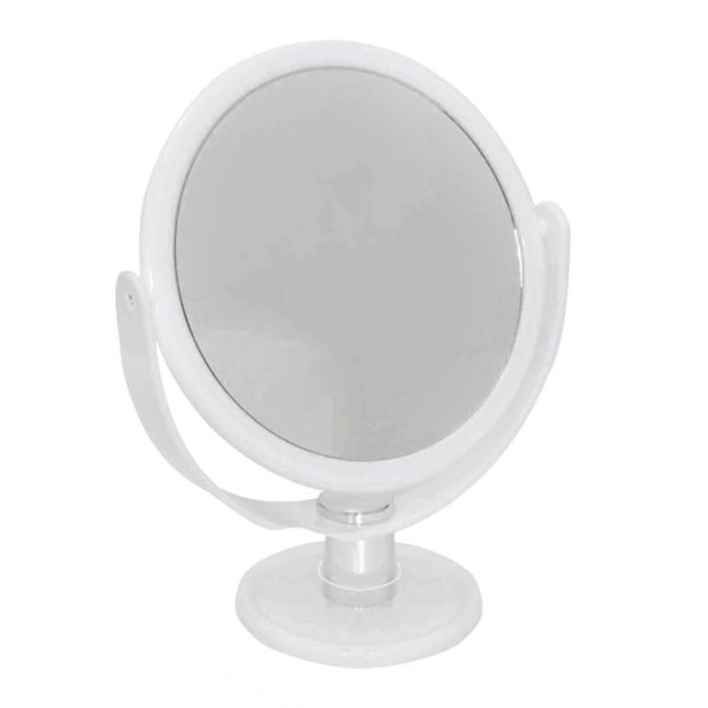 2 Sided Mirror Round 2X Magnification White