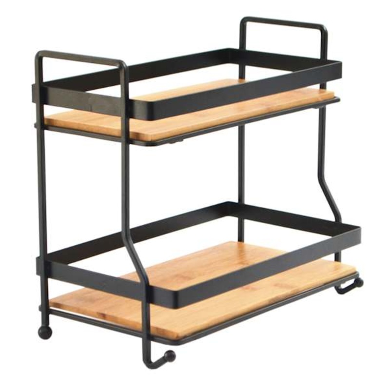 2-Tier Tao Vanity Tray, Matte Black