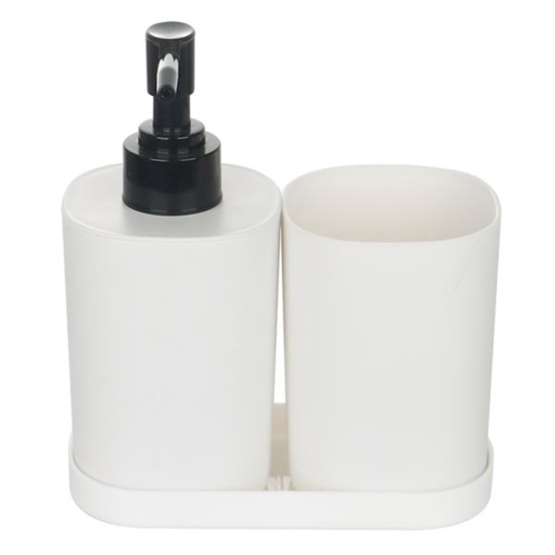 3-Piece White Countertop Accessories Set