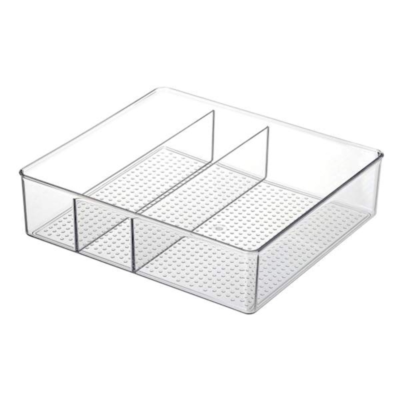 3-Section Clear Drawer Storage Bin