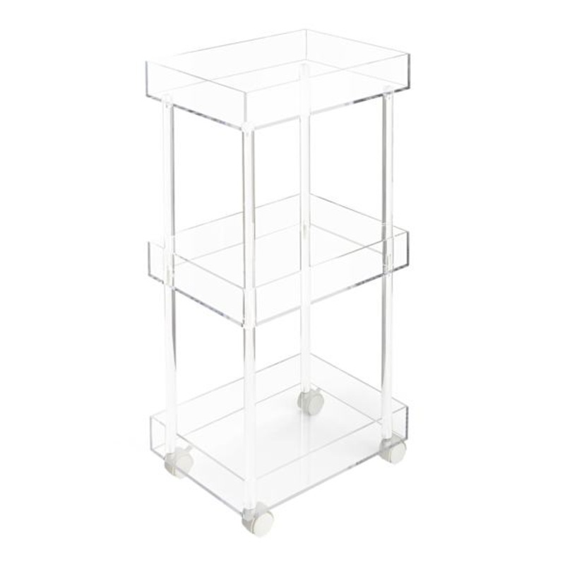 3-Tier Acrylic Rolling Cart