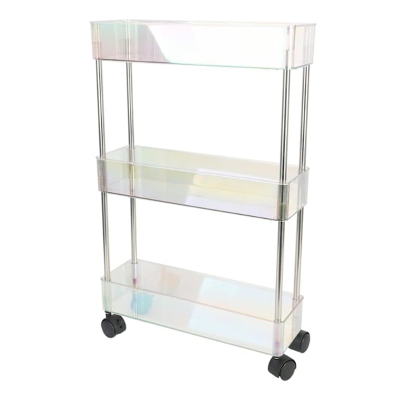 3-Tier Narrow Storage Cart, Iridescent