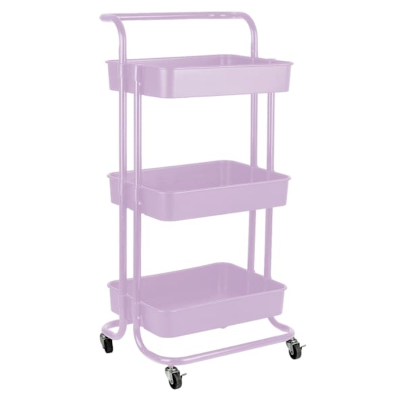 3-Tier Rolling Storage Cart, Lavender