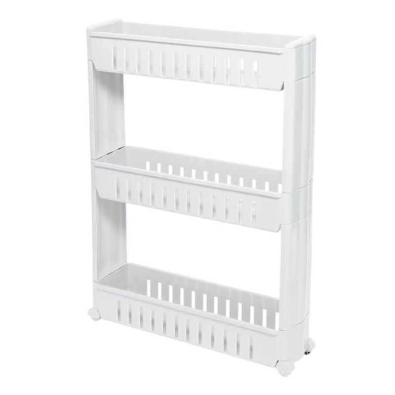 3-Tier Slim Rolling Organizer, White
