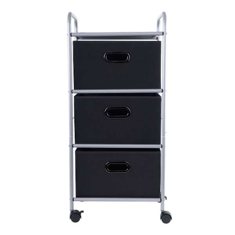 3-Tier Storage Cart, Black