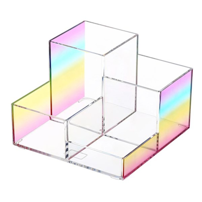 4-Compartment Rainbow Cosmetic Organizer