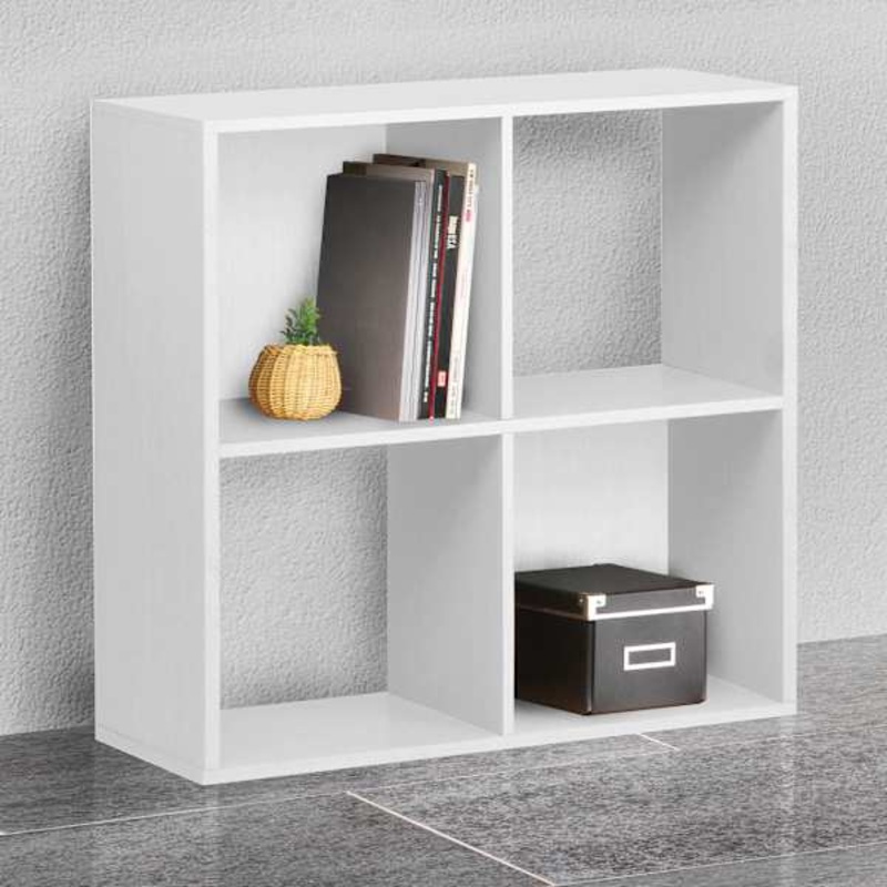 4-Cube White Wooden Storage Organizer