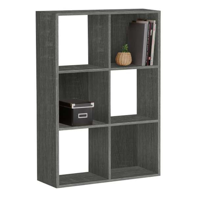 6-Cube Grey Wooden Organizer