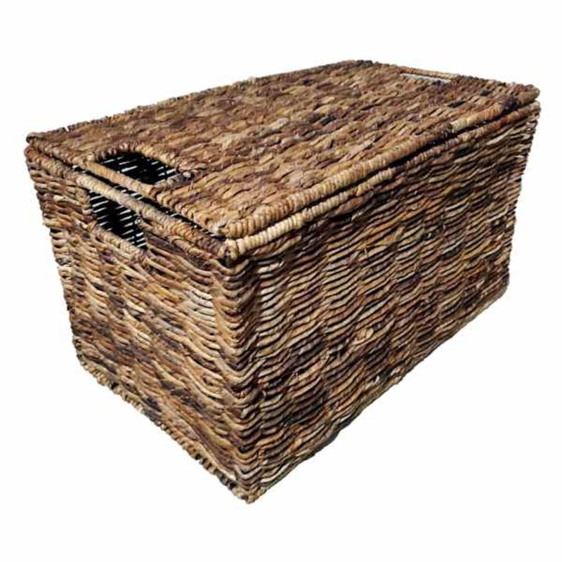 Brown Abaca Storage Trunk, Large