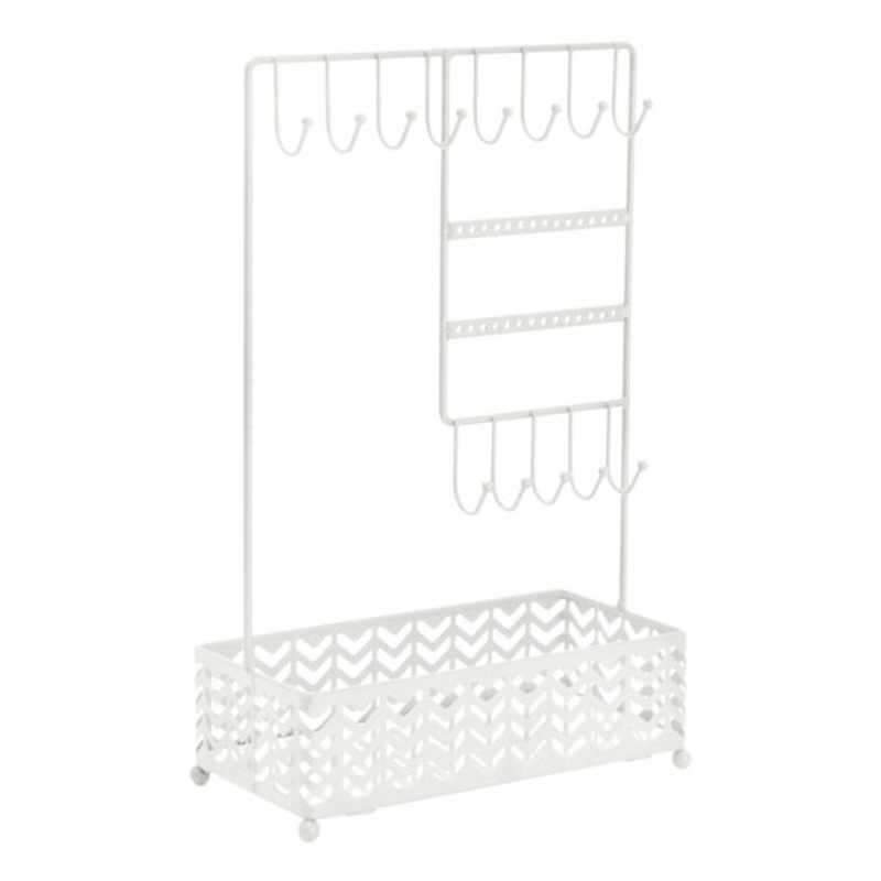 Chevron Wire Jewelry Stand with Mirror Base