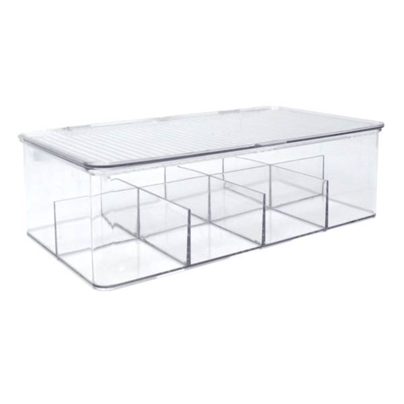 Clear Hinged Storage Bin, Medium