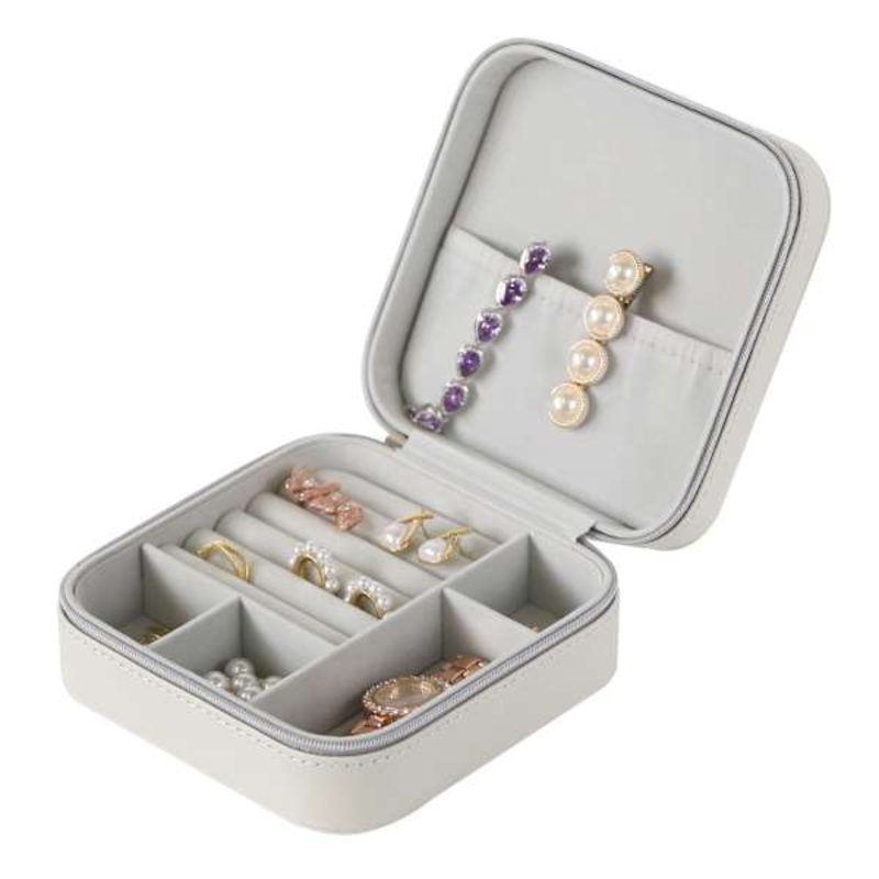 Jewelry Organizer with Zipper, Grey