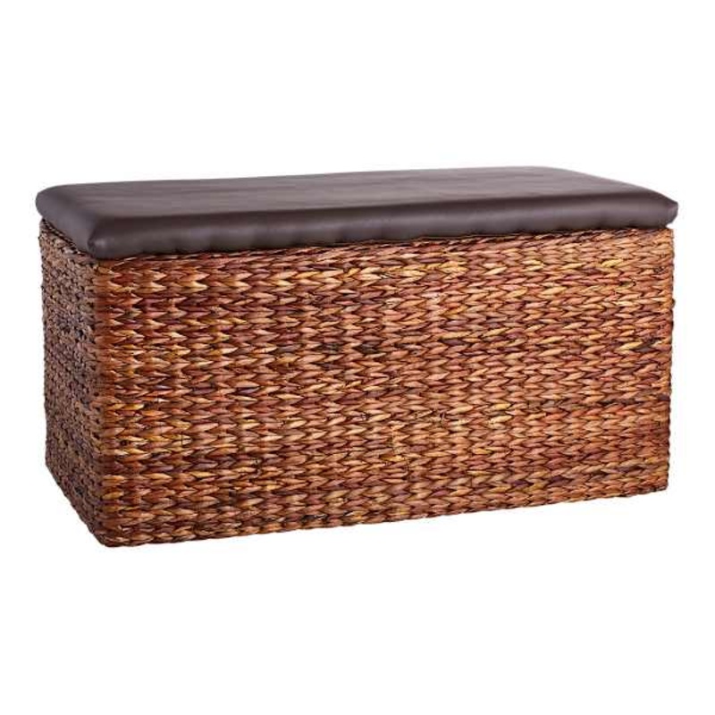 Jute Natural Brown Storage Trunk, Large
