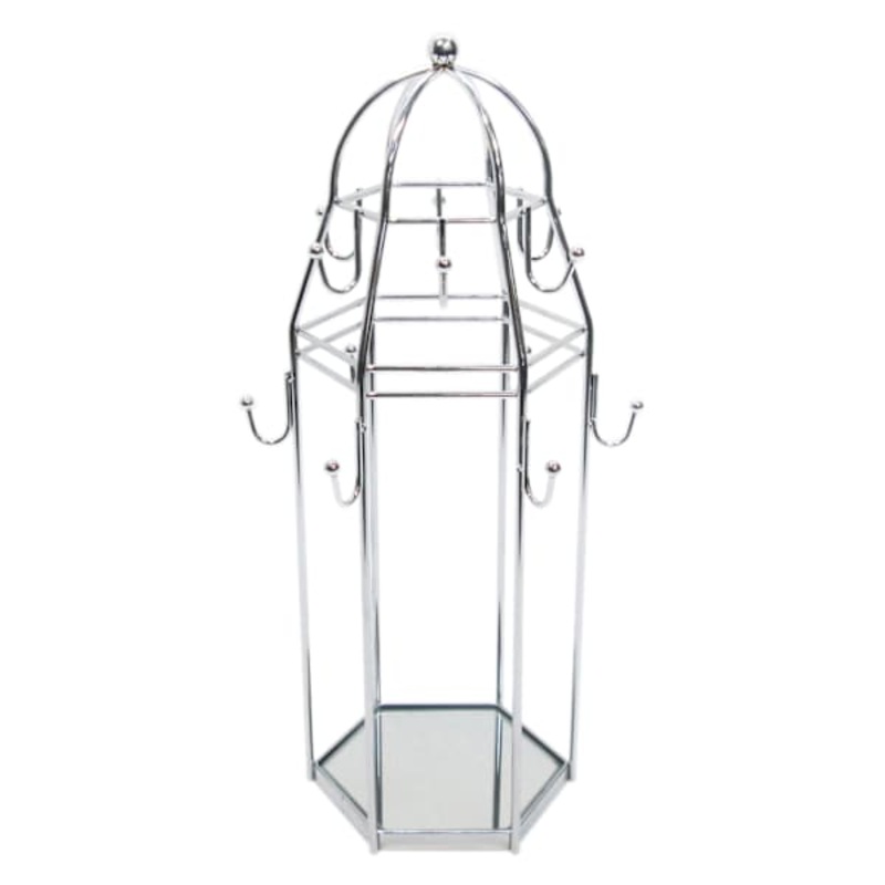Marrakesh Chrome Wire Mirrored Jewlery Stand