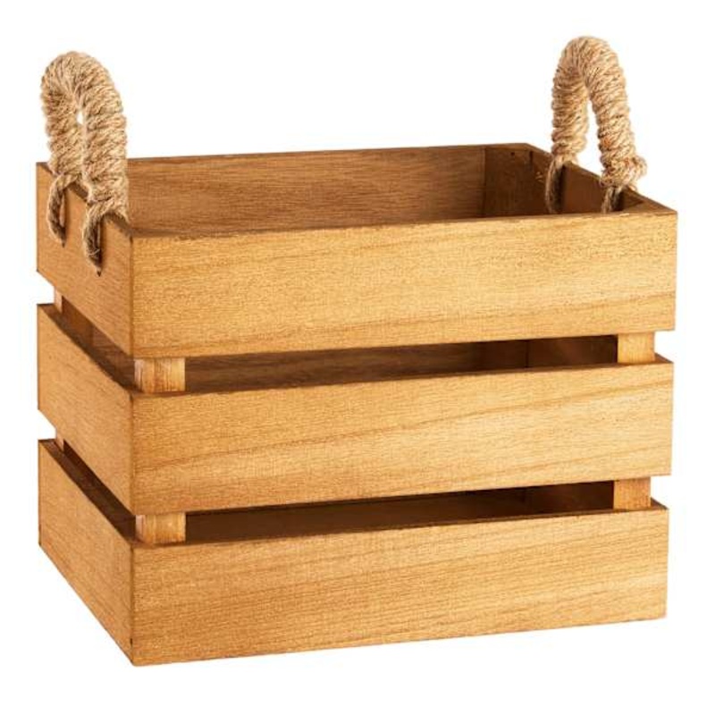 Natural Wooden Storage Basket, Small