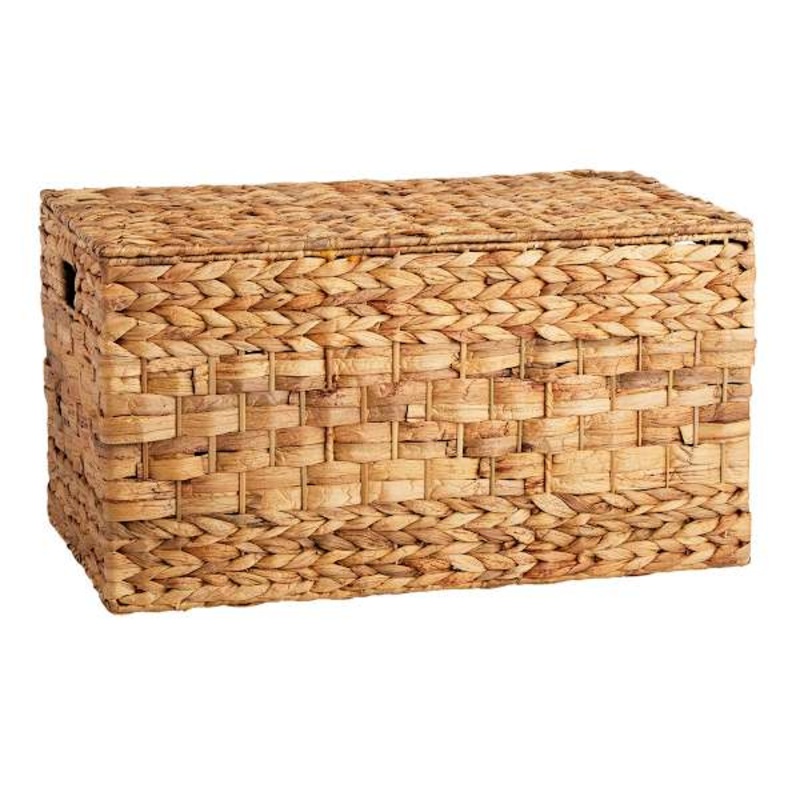 Water Hyacinth Storage Trunk with Flat Lid, Small