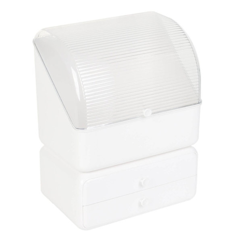 2-Piece Fluted Cosmetic Organizer with Drawers