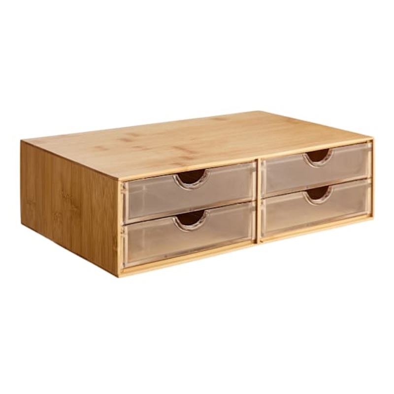 4-Drawer Bamboo Cosmetic Organizer