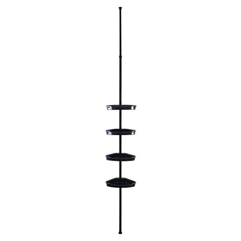 4-Tier Tension Shower Caddy, Black