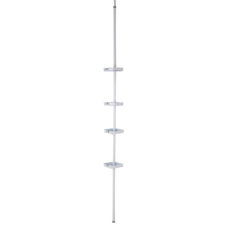 4-Tier Tension Shower Caddy, Grey