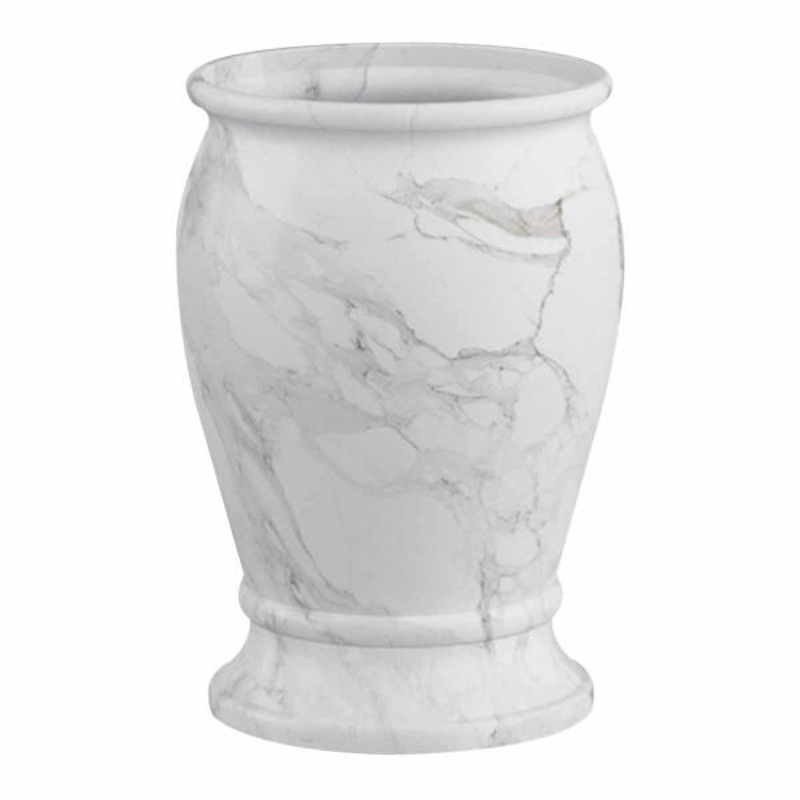 Belle Grey & White Marbled Bath Tumbler, 4.5″