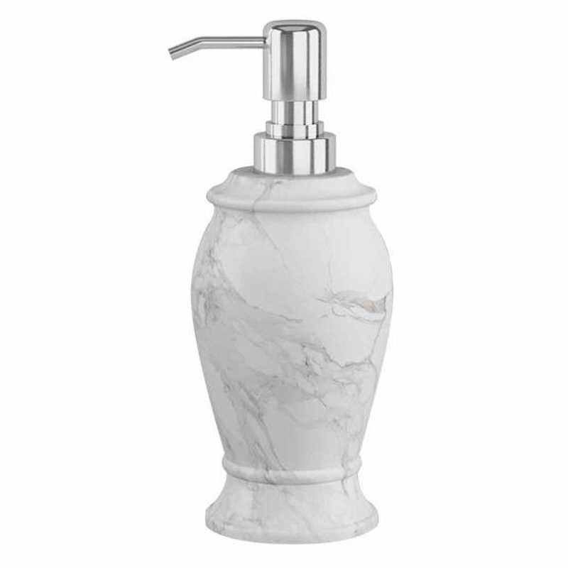 Belle Grey & White Marbled Soap Dispenser, 8″